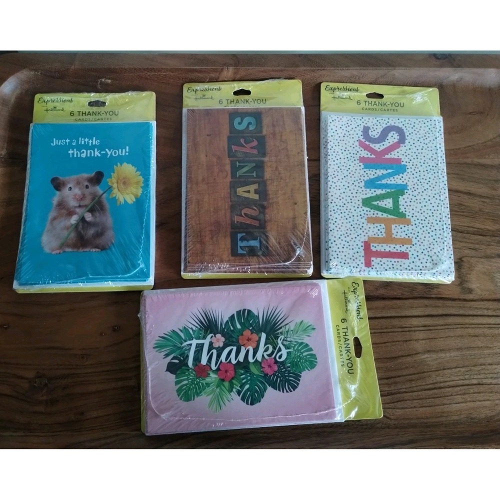 Hallmark Thank You Cards Lot Of 4 With 6 Cards In Each NEW!!!